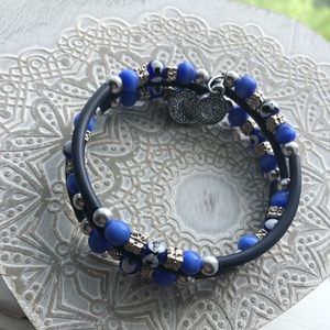 NWOT Vintage Blue Toned Evil Eye Wrap Bracelet!